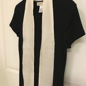 Cream Silk Bow Tie Scarf